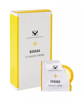 Share Satisfaction Banana Flavoured Condoms  12 Pack