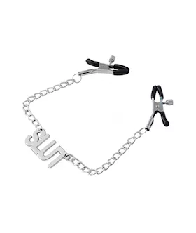 Slut Chained Nipple Clamps