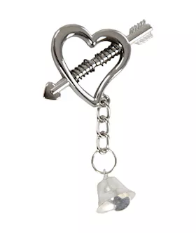 Heart Spring Secured Nipple Clamps With Bell