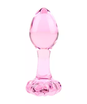 Lucent Flower Base Glass Butt Plug