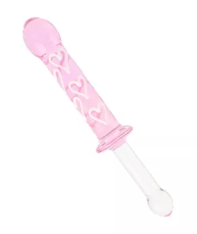 Lucent Pink Hearts Glass Massager