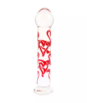 Lucent Hearts Glass Dildo