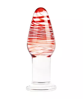 Lucent Stripes Glass Butt Plug