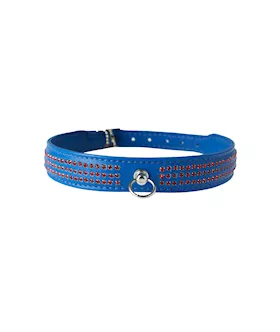 Bound X Blue Collar With Red Rhinestones