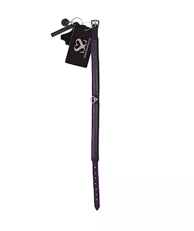 Bound X Purple Collar With Black Rhinestones - Two Rows