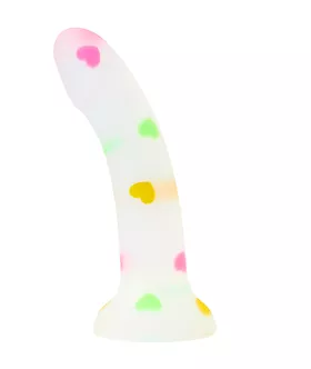 Nood Colours Love Heart Confetti Silicone Dildo