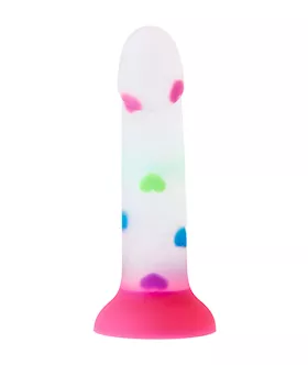 Nood Colours Love Heart Confetti Silicone Dildo