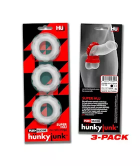 Super Huj 3-pack Cockrings Clear Ice