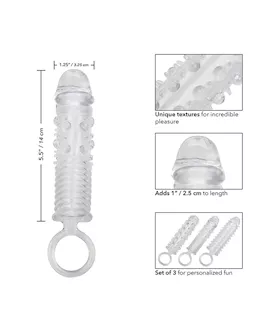 3 Piece Textured Penis Extension Set