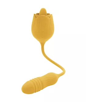 Blooming Rose Licking Vibrator With Thrusting Love Egg