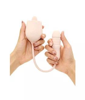 Blooming Rose Licking Vibrator With Thrusting Love Egg
