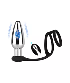 Kinki Vibrating Butt Plug with Cock and Ball Rings