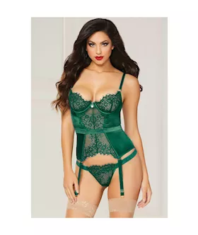 Gorgeously Green 2-piece Bustier Set 
