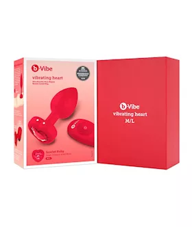 B-vibe Remote Control Vibrating Jewelled Heart Plug M/l