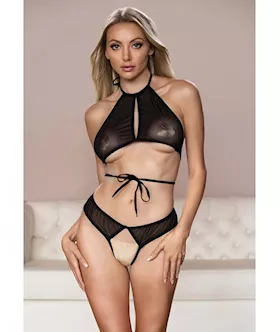 Allure Marley Mesh Peek A Boo Top  Open Panty