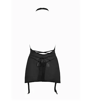 Allure Savannah Sheer Mesh Garter Dress & Open Thong