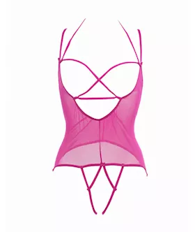 Allure Angelina Sheer Mesh Under Bust Teddy