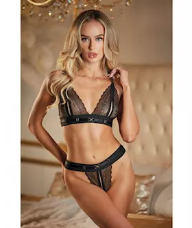 Allure Lace Peek A Boo Bralette  Panty