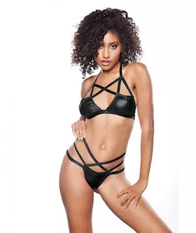 Kitten Sugar  Blush Criss Cross Bralette  Thong