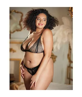 Allure Lace Peek A Boo Bralette  Panty