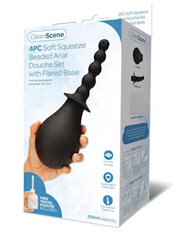 Cleanscene  250ml Soft Squeeze Beaded Anal Douche With Faired Base