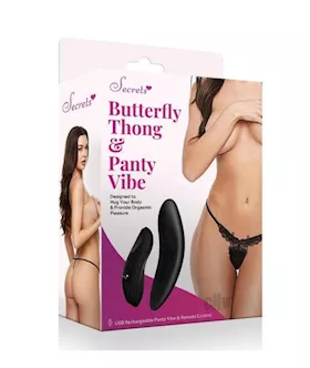 Secret Butterfly Panty Remote Os Black