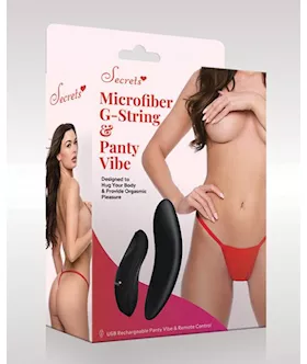 Secrets Microfiber Gstring amp Panty Vibe  Red Os