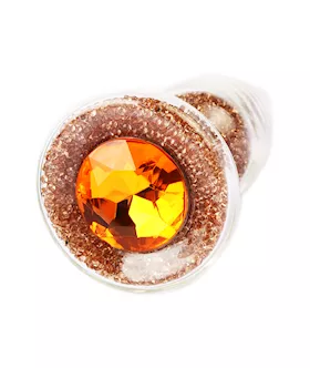 Glitter Gem Glass Butt Plug