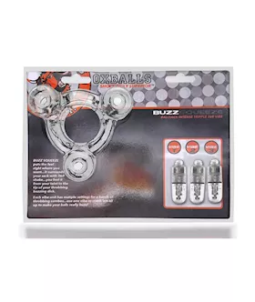Buzz Squeeze Ballsack Intense Triple 360 Vibe Clear