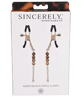 Amber Beaded Nipple Clamps