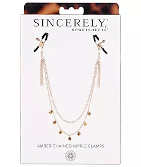 Amber Chained Nipple Clamps