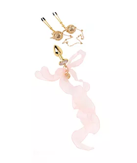 Playful Coquette Nipple Clamp and Plug Kit