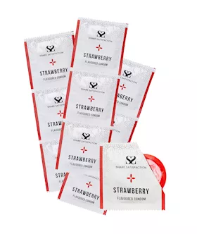 Share Satisfaction Strawberry Flavoured Condoms  50 pack