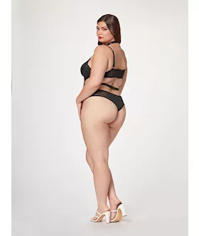 Midnight Love Vegan Leather Two Piece Teddy Set Stm-11524x-black-1x/2x