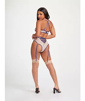 Sheer Elegance Two Piece Bra Set Stm-11484-blue-m