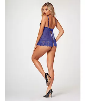 The Romantic Two Piece Babydoll Set Stm-11547-blue-l