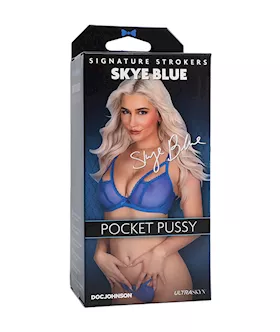 Signature Strokers Skye Blue Ultraskyn Pocket Pussy Masturbator