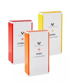 Share Satisfaction Fruit Flavoured Condoms  3 x 12 Pack