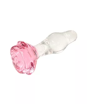 Lucent Glow In The Dark Bulging Rose Glass Butt Plug