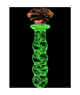 Lucent Glow In The Dark Beaded Rose Glass Massager
