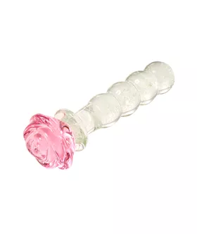 Lucent Glow In The Dark Beaded Rose Glass Massager
