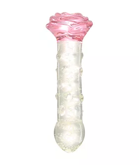 Lucent Glow In The Dark Spotted Rose Glass Massager