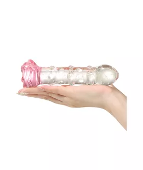Lucent Glow In The Dark Spotted Rose Glass Massager