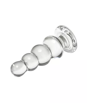 Lucent Beaded Glass Butt Plug