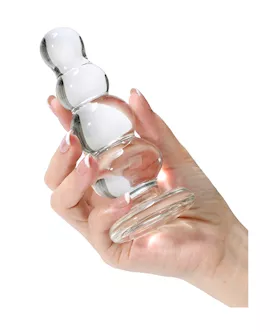 Lucent Beaded Glass Butt Plug