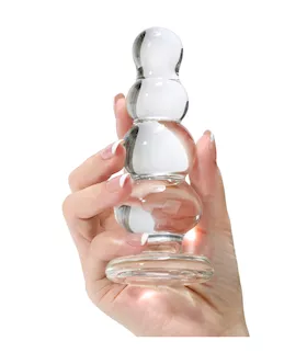 Lucent Beaded Glass Butt Plug