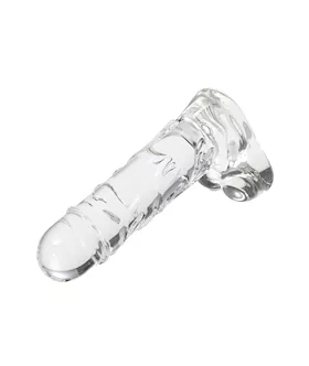 Lucent Scrawling Glass Dildo With Balls