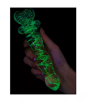 Lucent Glow In The Dark Heartfelt Glass Massager