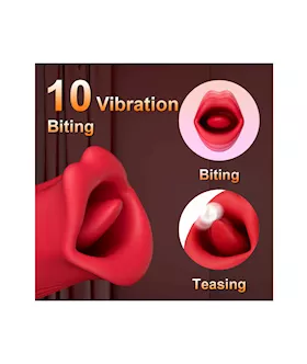 Luscious Lips Licking Vibrator With Flapper Egg
