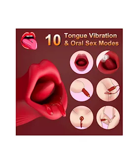 Luscious Lips Licking Vibrator With Flapper Egg